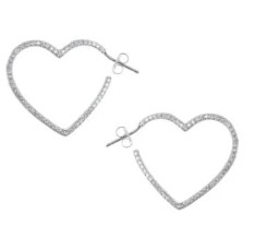 Argollas corazón de circones