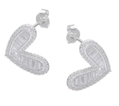 Aros corazón circones baguette