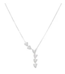 Collar corazón cascadas con circones